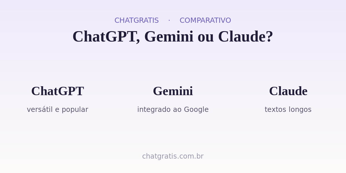 ChatGPT, Gemini e Claude: a força de cada um.