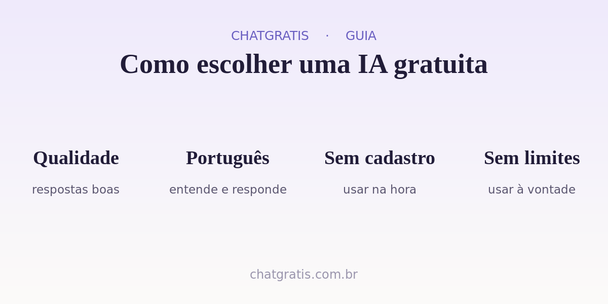 Como escolher uma IA gratuita.
